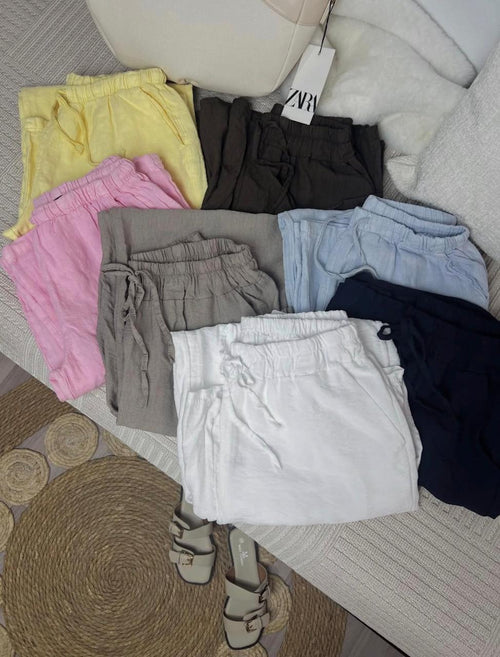 Pack 3 pantalons lin femme ROSA